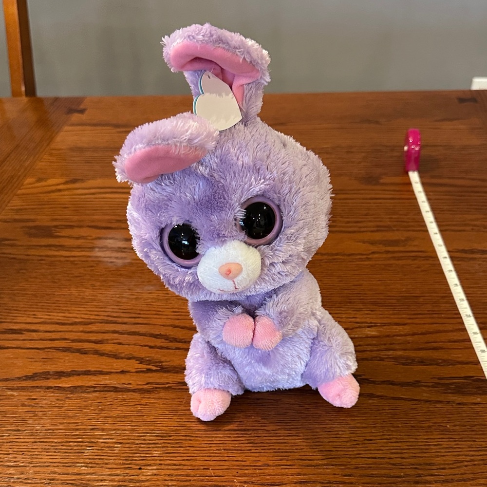 Ty Beanie Boo stuffed animal bunny, named Petunia with tags